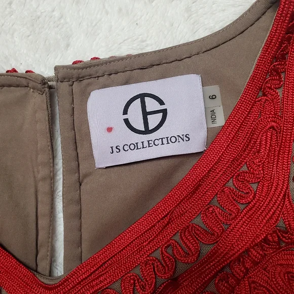 SOLD 🚫 JS Collections| Embroidered Soutache Trumpet Dress - Picture 7 of 11